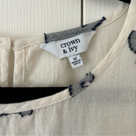 Crown & Ivy - Elephant Print Blouse - Soft 100% Cotton - Women’s Size M - Picture 3 of 11